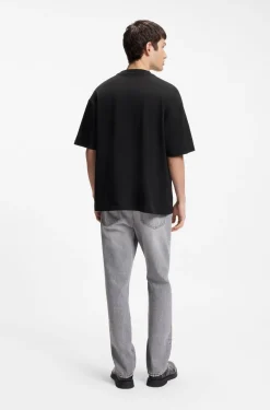 Oversized-fit cotton T-shirt with reflective logo