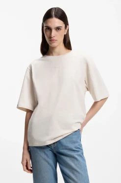 Oversized-fit cotton T-shirt with puff-print logo