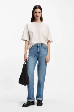 Oversized-fit cotton T-shirt with puff-print logo