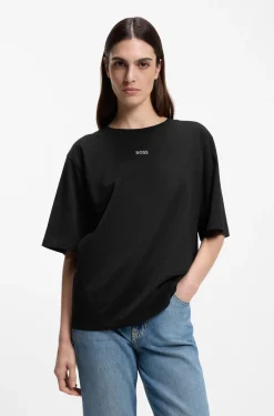 Oversized-fit cotton T-shirt with puff-print logo