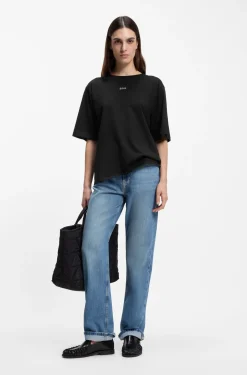 Oversized-fit cotton T-shirt with puff-print logo