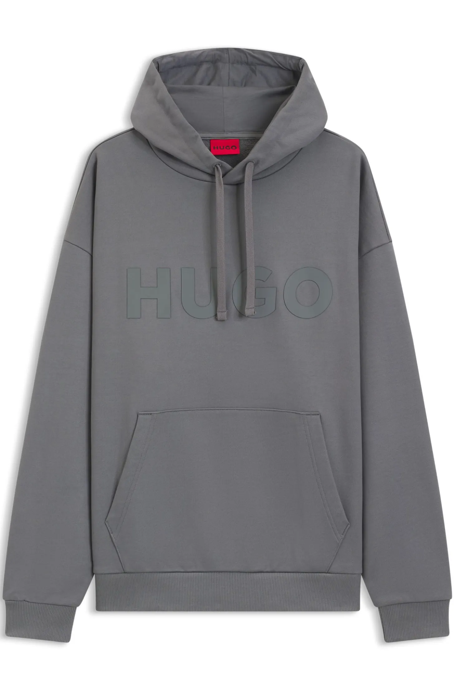 Oversized-fit hoodie in cotton terry with reflective logo