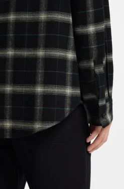 Oversized-fit overshirt in checked cotton twill