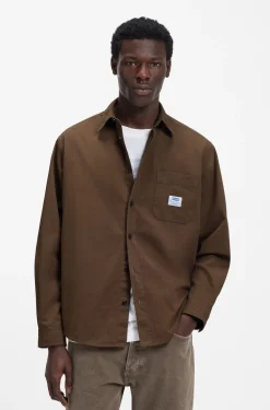 Oversized-fit overshirt in cotton canvas