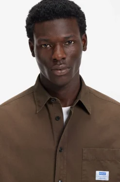 Oversized-fit overshirt in cotton canvas