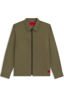 Oversized-fit overshirt in cotton-blend canvas