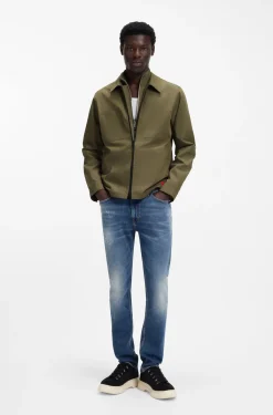 Oversized-fit overshirt in cotton-blend canvas