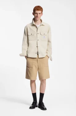 Oversized-fit overshirt in ecru denim