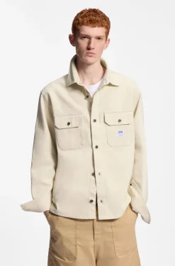 Oversized-fit overshirt in ecru denim