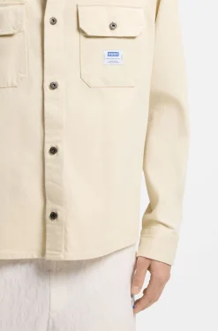 Oversized-fit overshirt in ecru denim