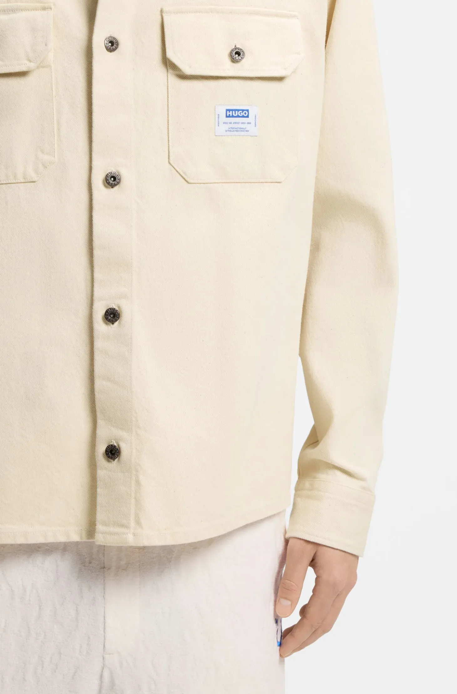 Oversized-fit overshirt in ecru denim