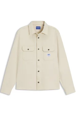 Oversized-fit overshirt in ecru denim