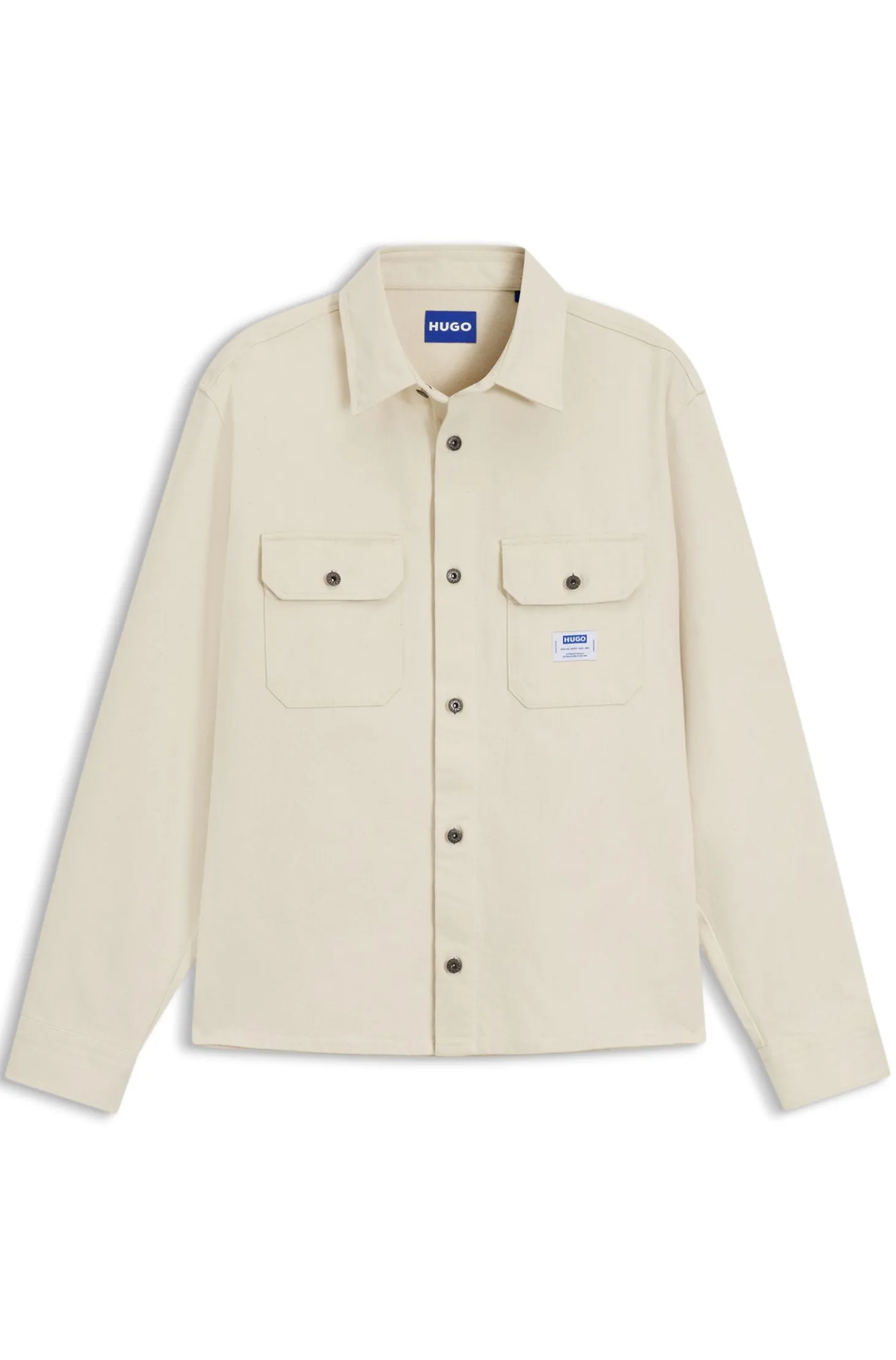 Oversized-fit overshirt in ecru denim