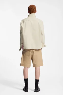 Oversized-fit overshirt in ecru denim
