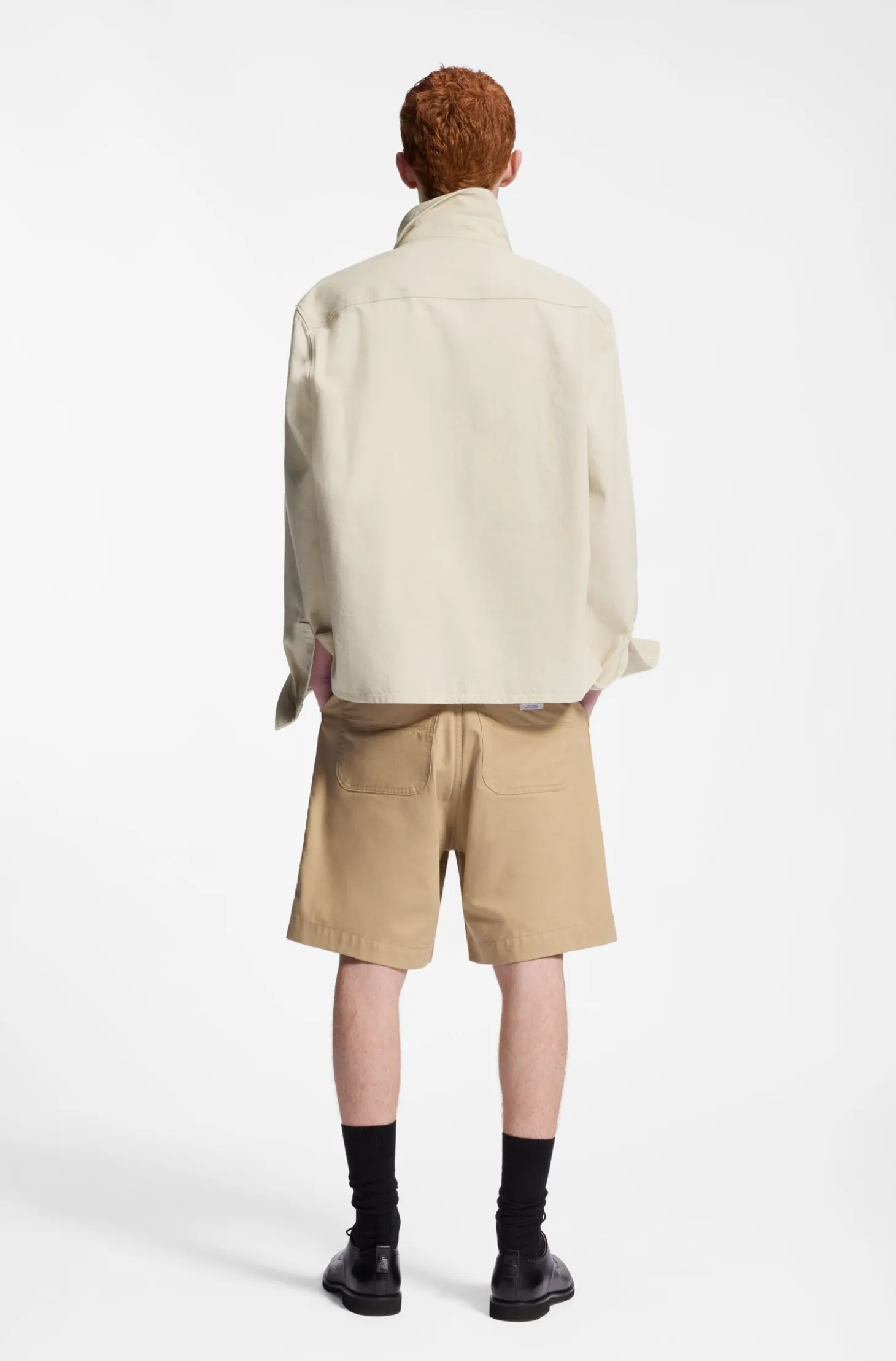 Oversized-fit overshirt in ecru denim
