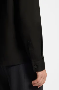Oversized-fit overshirt in soft twill with side pockets