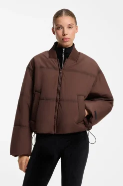 Oversized-fit padded jacket with seam details