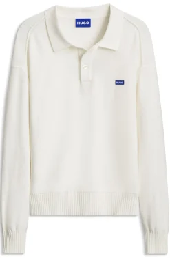 Oversized-fit polo sweater in cotton