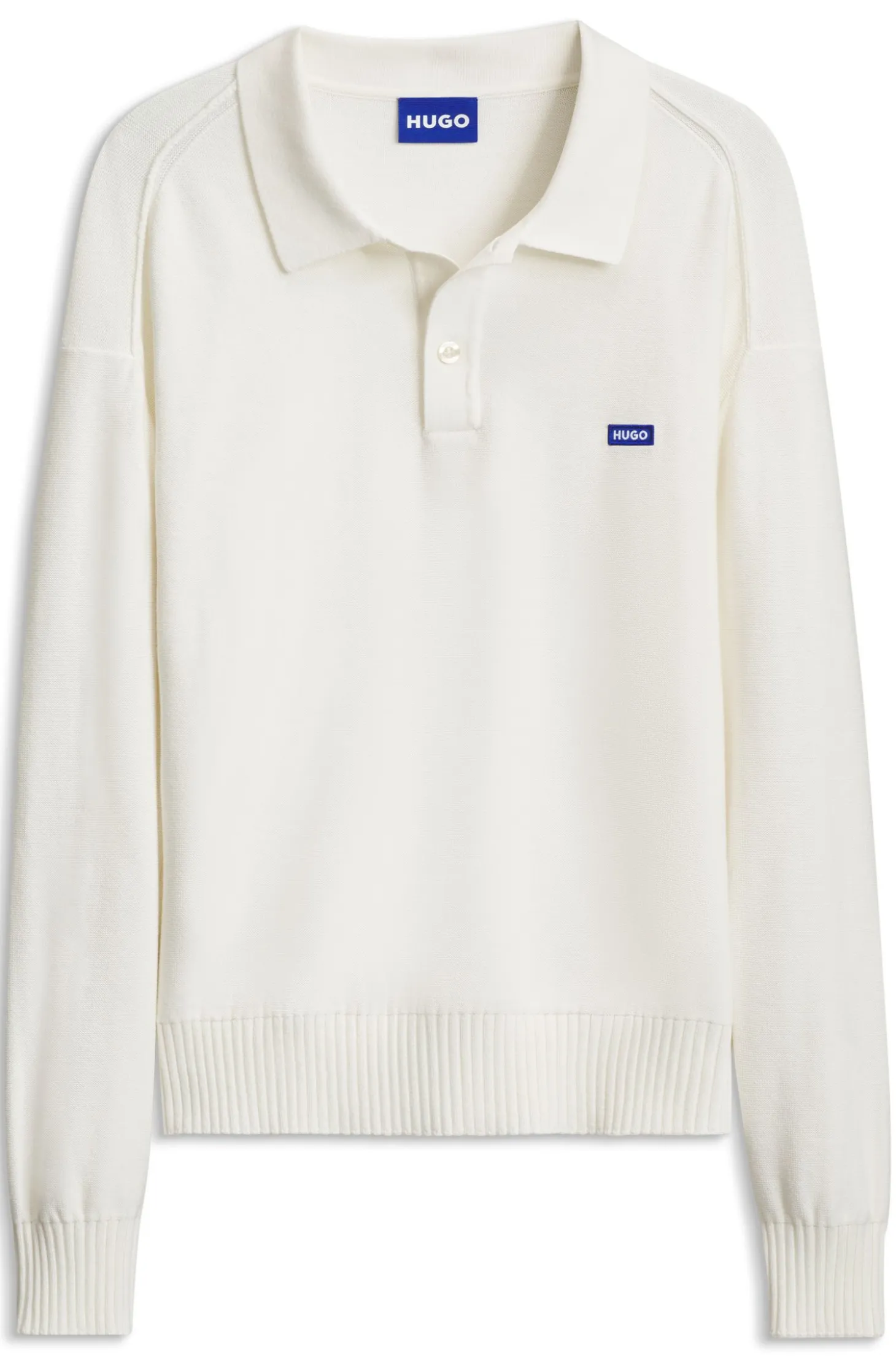 Oversized-fit polo sweater in cotton