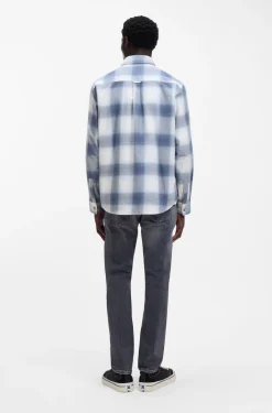 Oversized-fit shirt in checked cotton twill