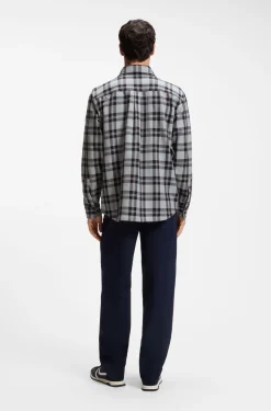 Oversized-fit shirt in checked cotton