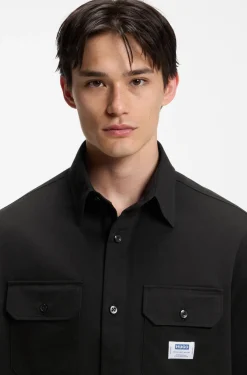 Oversized-fit shirt in cotton twill