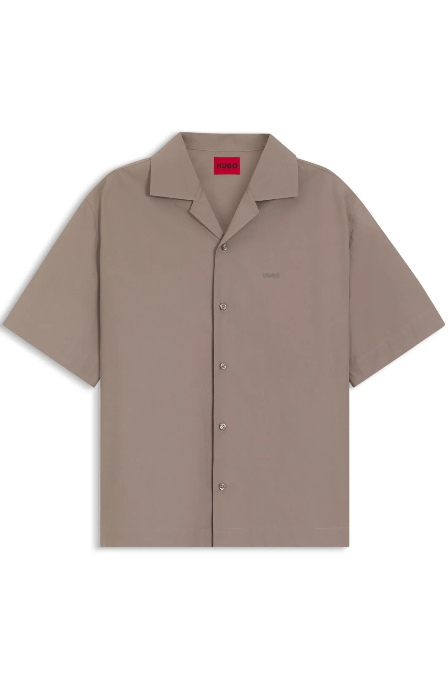Oversized-fit shirt in paper-touch cotton
