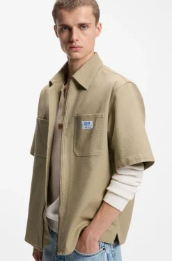 Oversized-fit shirt in stretch cotton