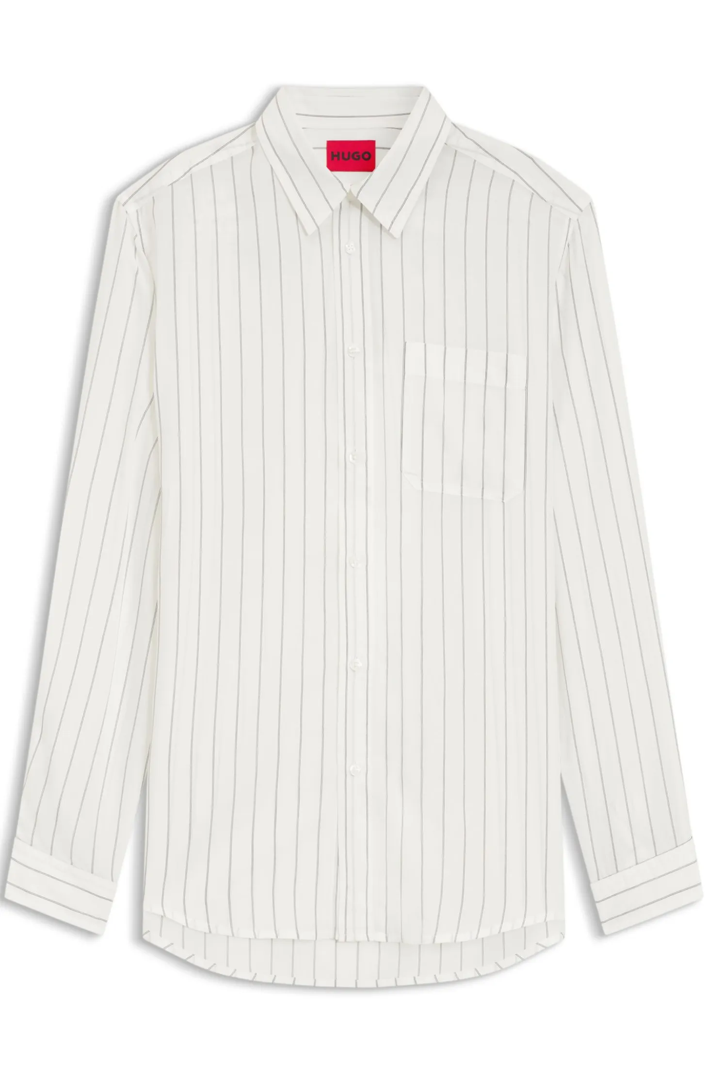 Oversized-fit shirt in striped canvas