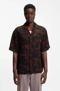 Oversized-fit shirt with digital print