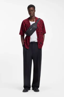 Oversized-fit shirt with digital print