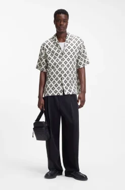 Oversized-fit shirt with statement print