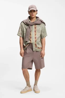 Oversized-fit shirt with statement print