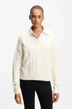 Oversized-fit sweater with cable knit
