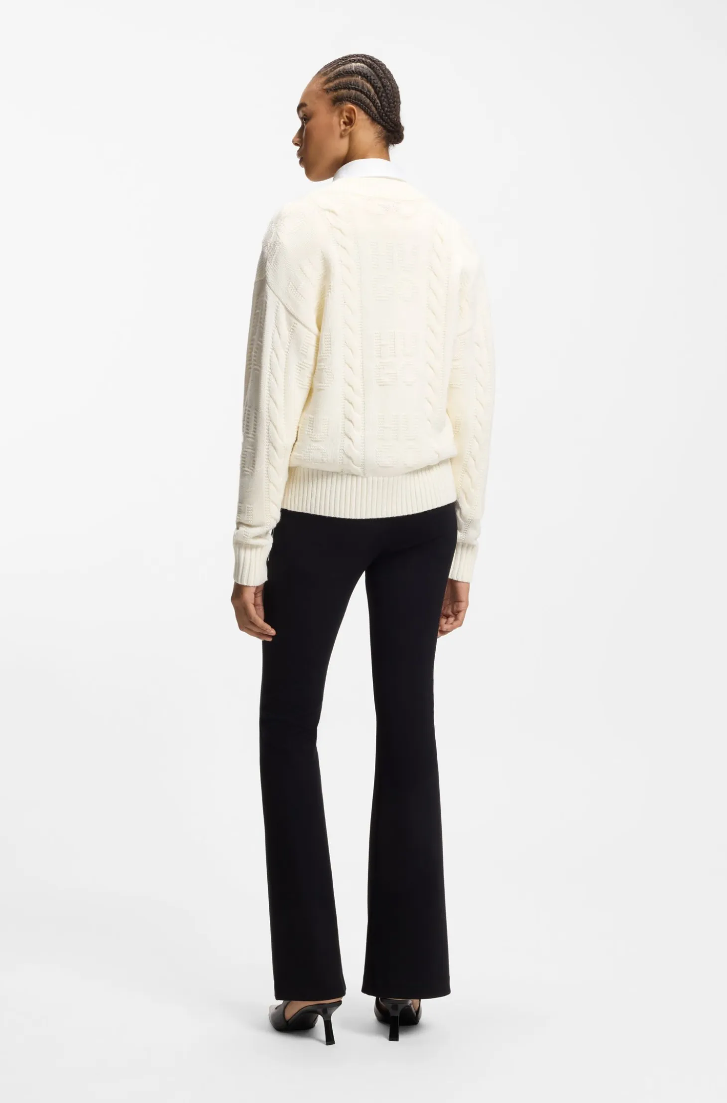 Oversized-fit sweater with cable knit