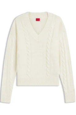 Oversized-fit sweater with cable knit