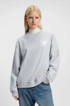 Oversized-fit sweatshirt in cotton terry with logo artwork
