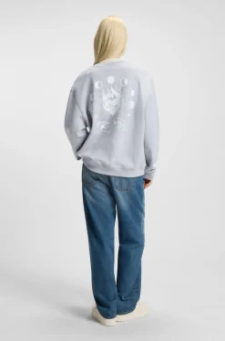 Oversized-fit sweatshirt in cotton terry with logo artwork