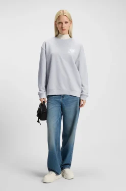 Oversized-fit sweatshirt in cotton terry with logo artwork