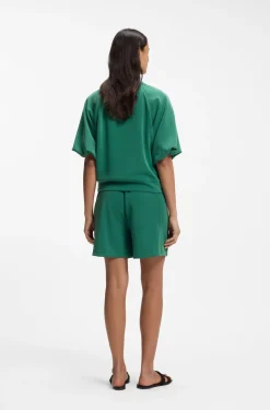 Oversized-fit sweatshirt with short balloon sleeves