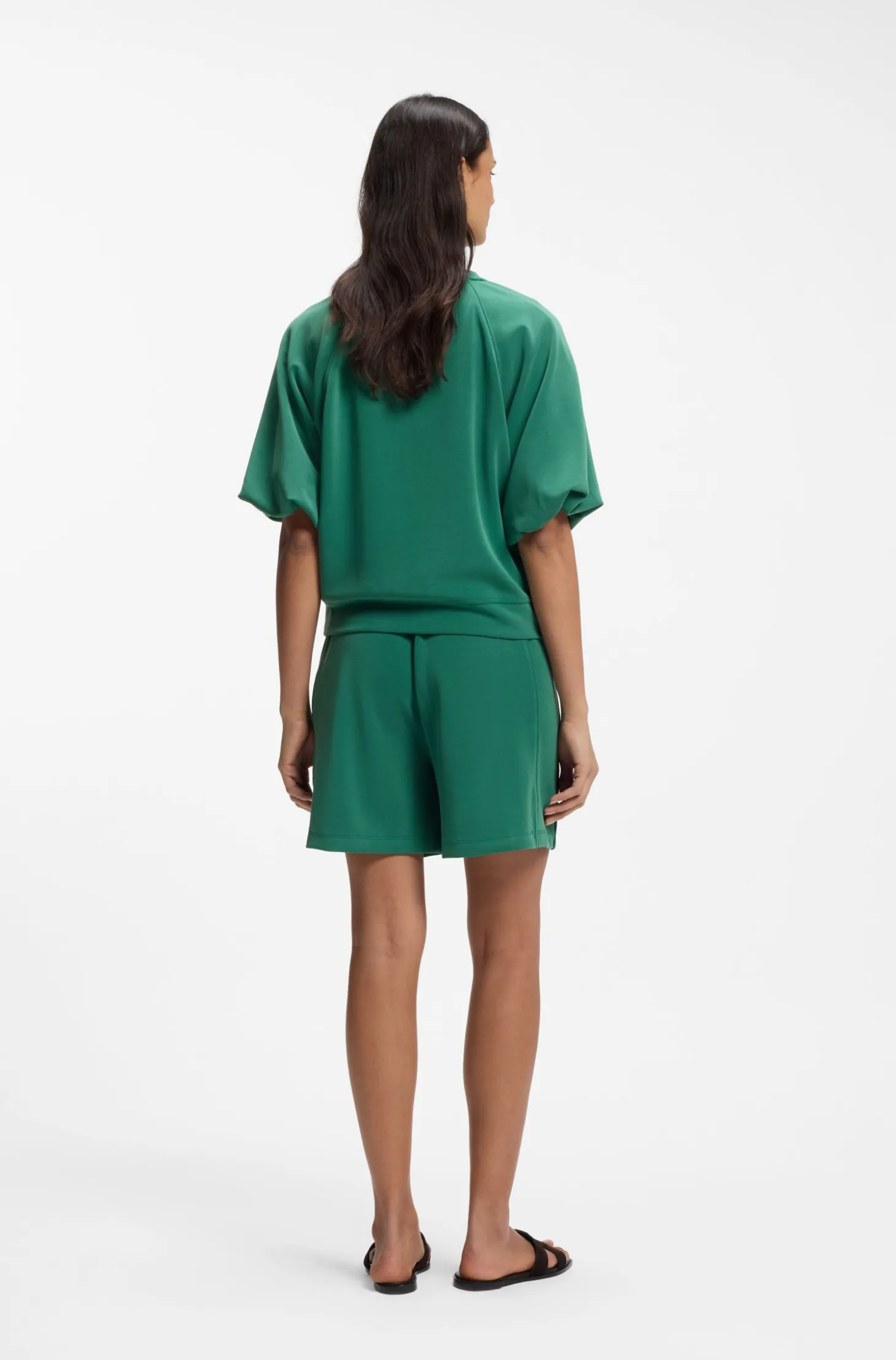 Oversized-fit sweatshirt with short balloon sleeves