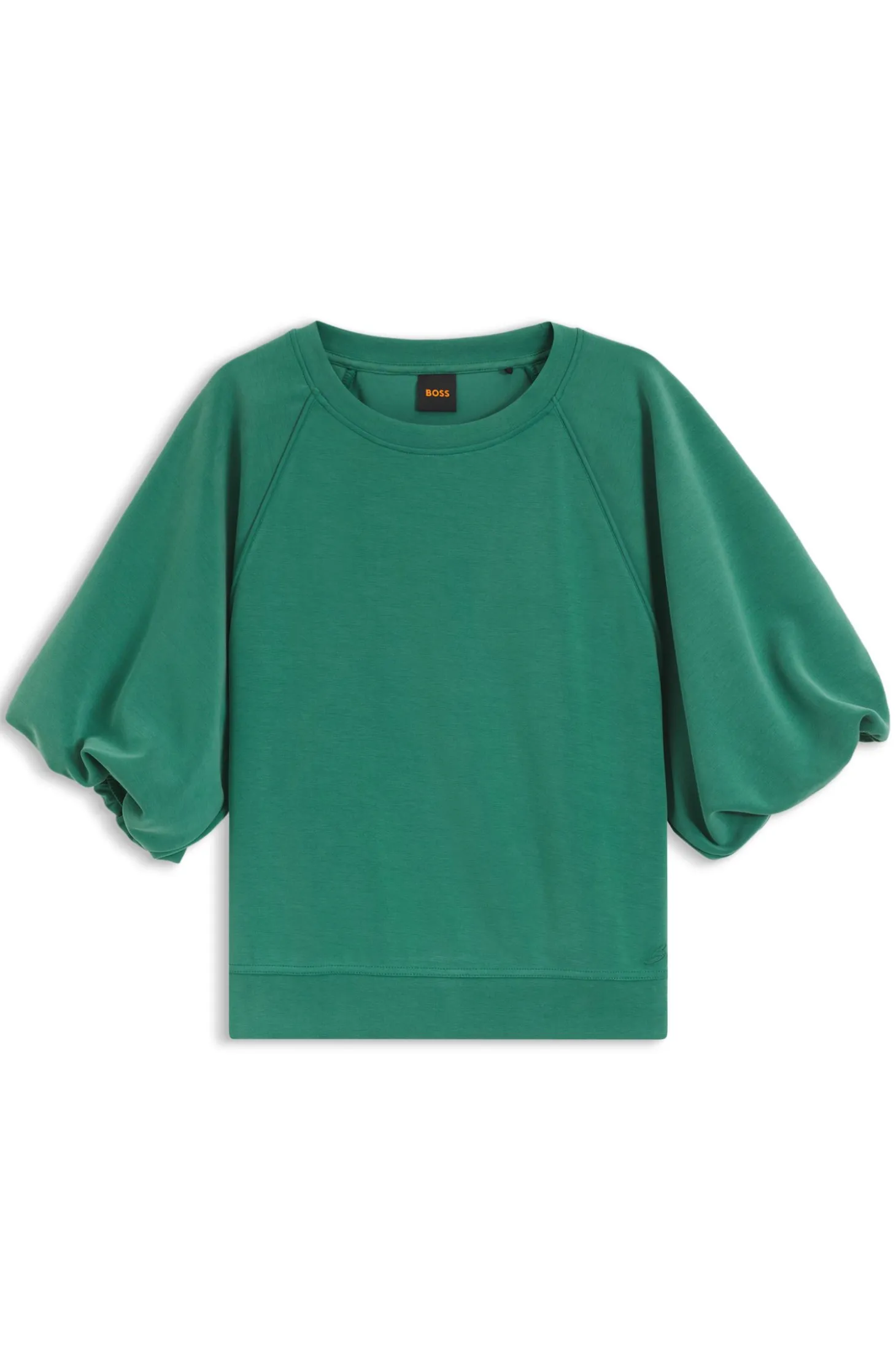 Oversized-fit sweatshirt with short balloon sleeves