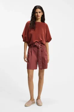 Oversized-fit sweatshirt with short balloon sleeves