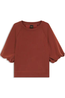 Oversized-fit sweatshirt with short balloon sleeves