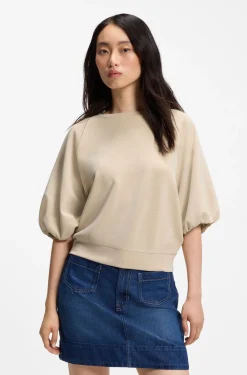 Oversized-fit sweatshirt with short balloon sleeves