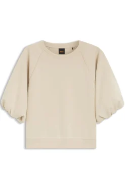 Oversized-fit sweatshirt with short balloon sleeves