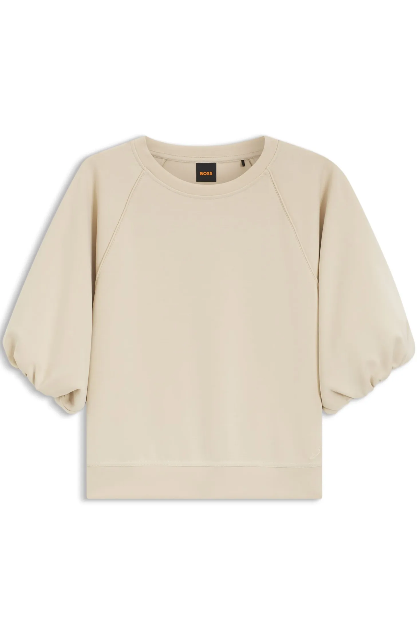 Oversized-fit sweatshirt with short balloon sleeves