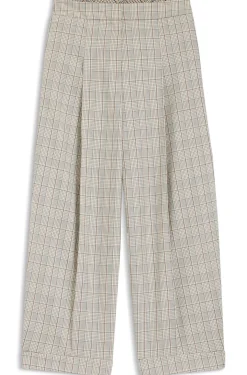 Oversized-fit trousers in checked stretch wool