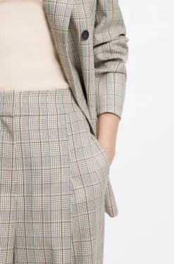 Oversized-fit trousers in checked stretch wool