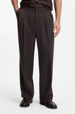 Oversized-fit trousers in draped twill